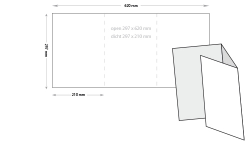 a4 drieluik folders, 160 grs