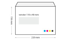 bedrukte enveloppen 220 x 156 mm venster links