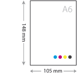 kleine a6 flyers drukken 105 x 148 mm op dik papier