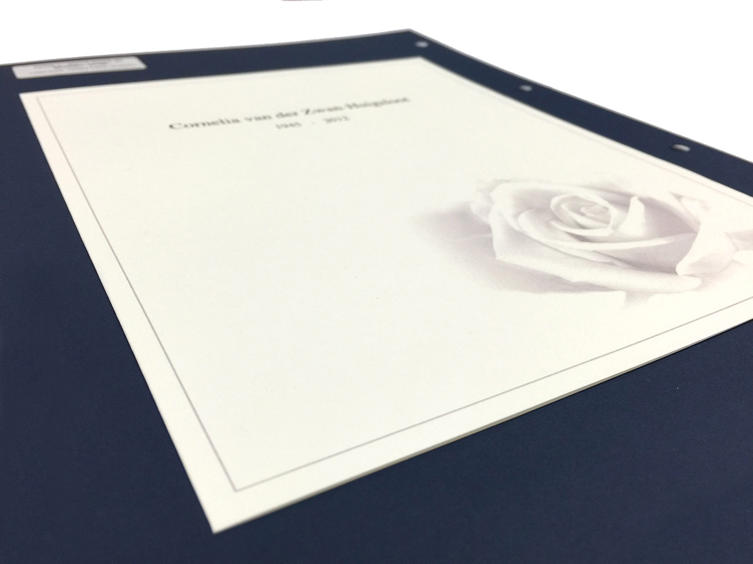 Rouwkaart Witte roos, type B