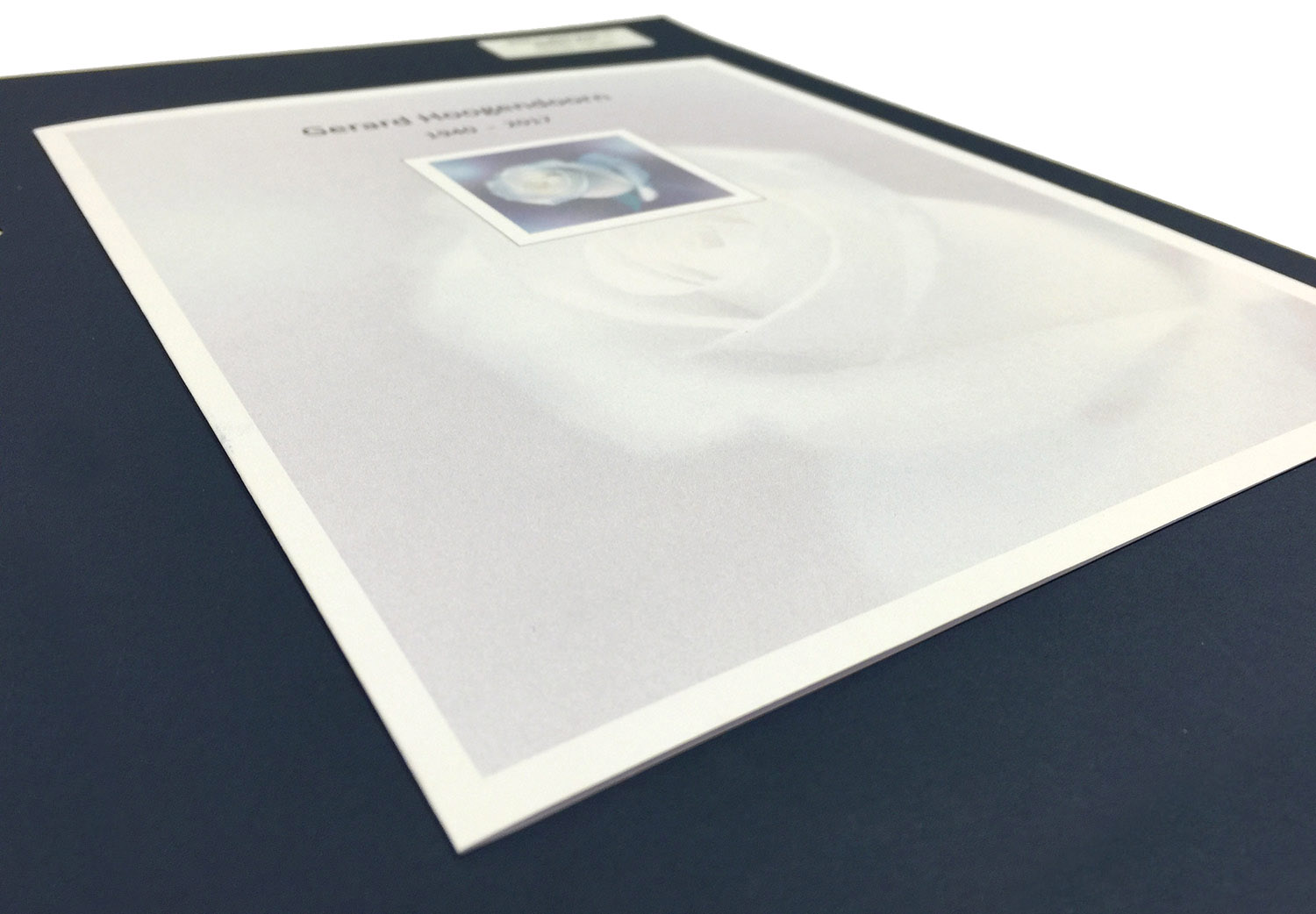 Rouwkaart Witte roos, type C