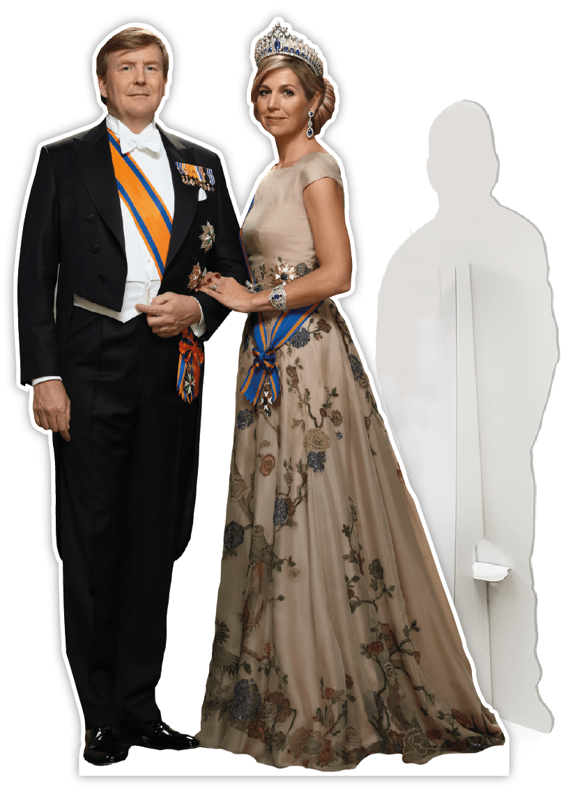 Levensgrote kartonnen pop Willem Alexander & Maxima
