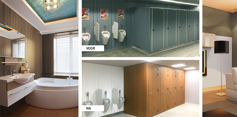 voorbeeld van onze plakfolie in diverse interieur