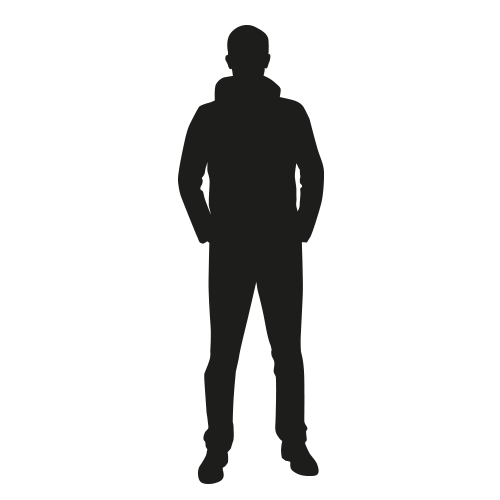 Levensgrote silhouet man