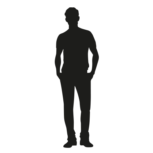 Levensgrote silhouet man