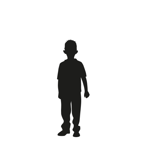 Levensgrote silhouet kind
