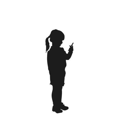 Levensgrote silhouet meisje