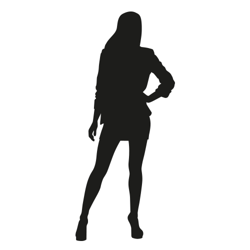 Levensgrote silhouet vrouw