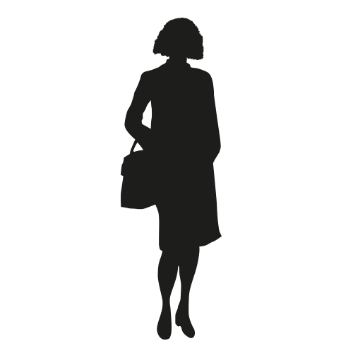 Levensgrote silhouet vrouw