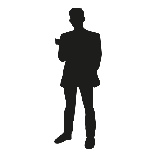 Levensgrote silhouet man