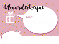 Grote cheque roze
