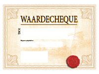 Zalmkleurige cheque