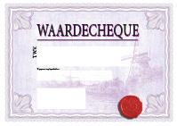 a3 cheque ontwerp 3 paars