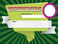 Groene waardecheque 100 x 75 cm