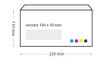 ea5/6 envelop bedrukt 220 x 110 mm met venster links