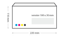 ea5/6 envelop bedrukt 220 x 110 mm met venster rechts