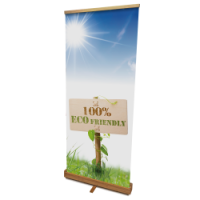 De enige 100% milieuvriendelijke Rollup Banner Eco, de houten rolbanner