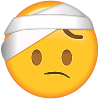 Life size Emoji Face With Head Bandage