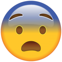 Life size Emoji Fearful face