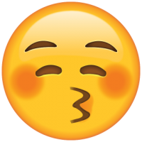 Life size Emoji Kiss with Closed Eyes