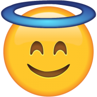 Life size Emoji Smiling Face with Halo