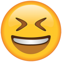 Life size Emoji Smiling with Tightly Closed Eyes