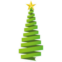 type D, levensgrote kerstboom van karton, 80 cm breed