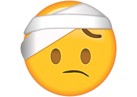 Life size Emoji Face With Head Bandage