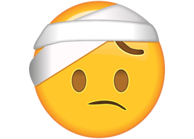 Life size Emoji Face With Head Bandage
