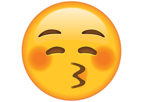 Life size Emoji Kiss with Closed Eyes
