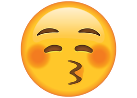 Life size Emoji Kiss with Closed Eyes
