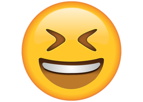 Life size Emoji Smiling with Tightly Closed Eyes