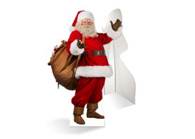 Een zelfstaande echte kerstman van karton is de ultieme blikvanger!