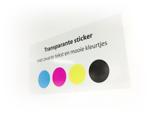 Transparante stickers met wit printen