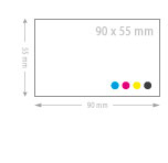tweezijdig visitekaartjes drukken 90 x 55 mm