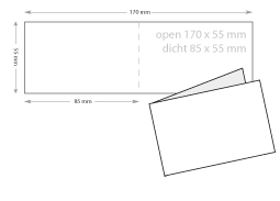 breed gevouwen visitekaartjes drukken open 170 x 55 mm